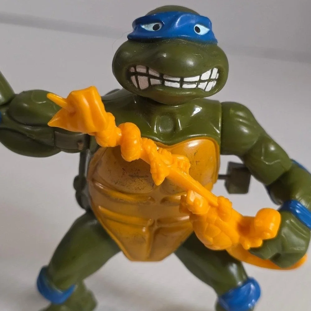 1990 Playmates TMNT‎ Wacky Action Sword Slicin' Leonardo action figure as is
